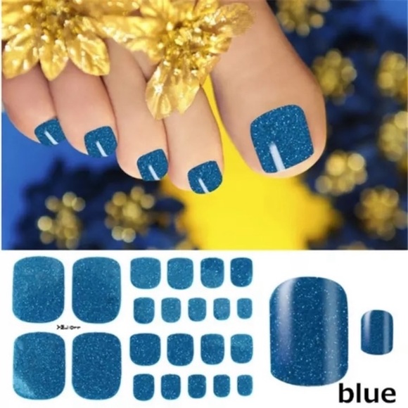 Other - Glitter blue Toenail nail wraps